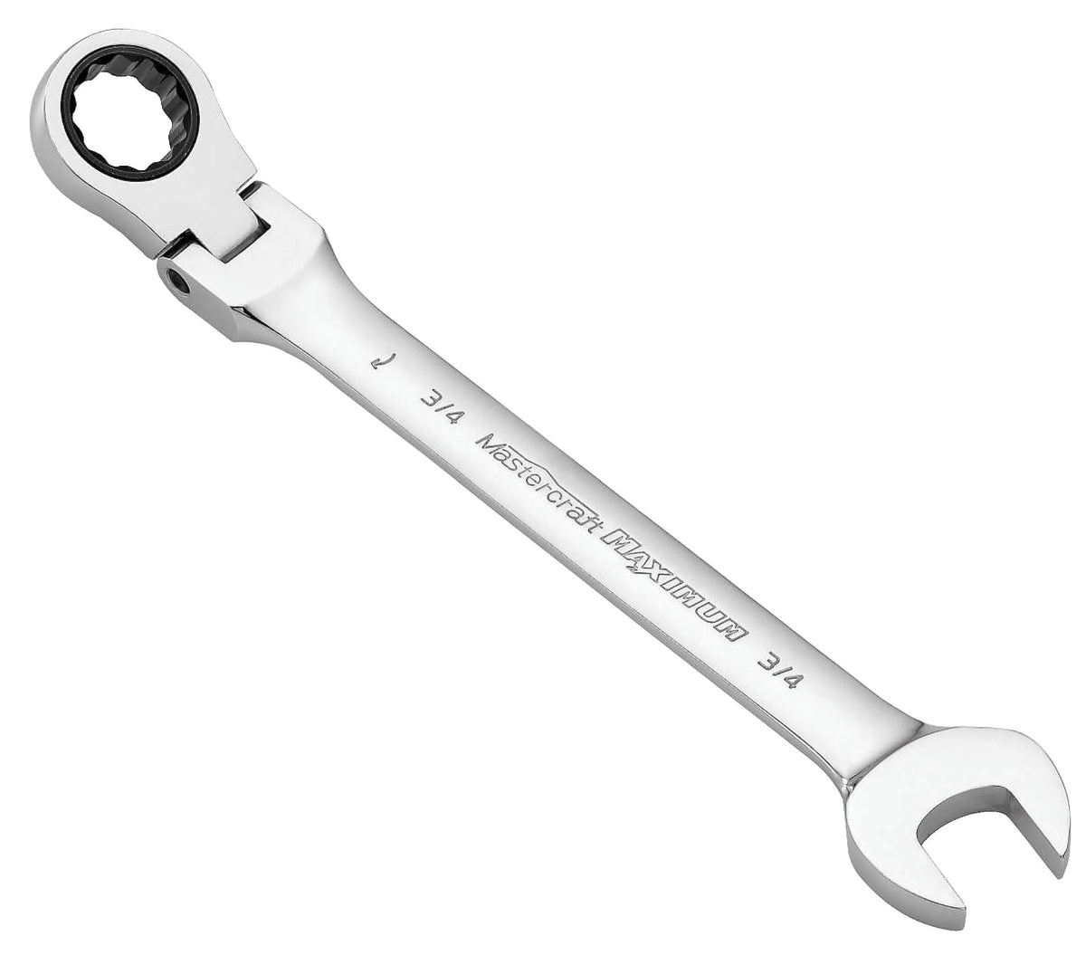 MAXIMUM Flexhead Ratcheting Wrench, Assorted Sizes, SAE/ Metric, Metal, Chrome