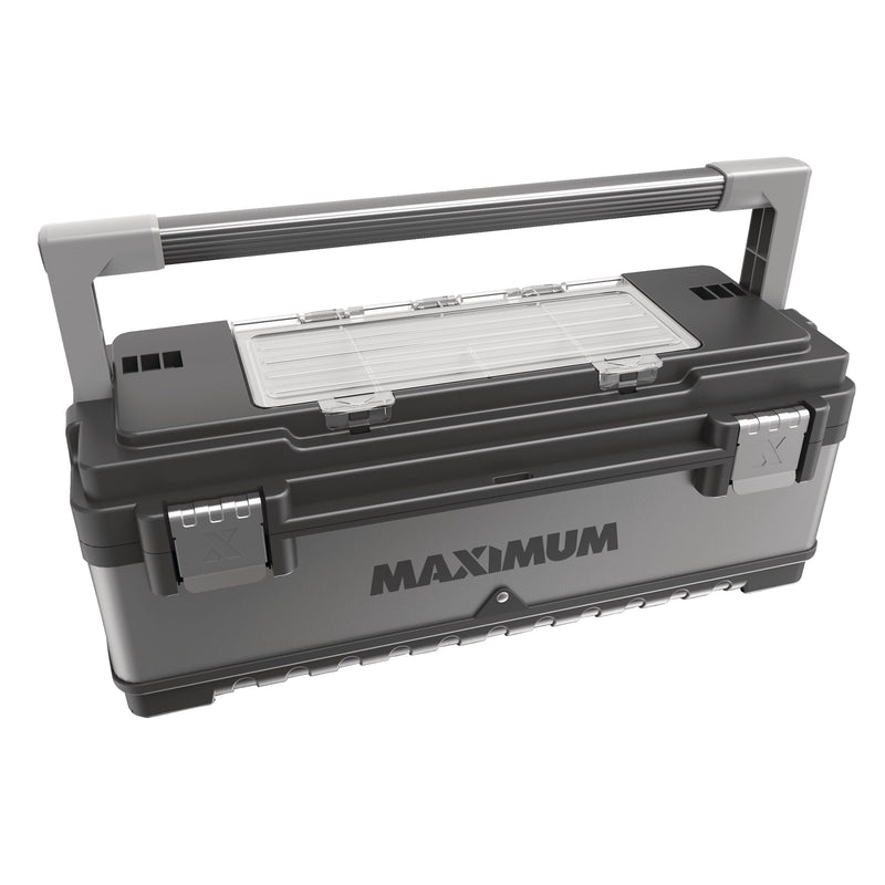 MAXIMUM Heavy-Duty Metal & Plastic Tool Box with Removable Tray, 23-in U1