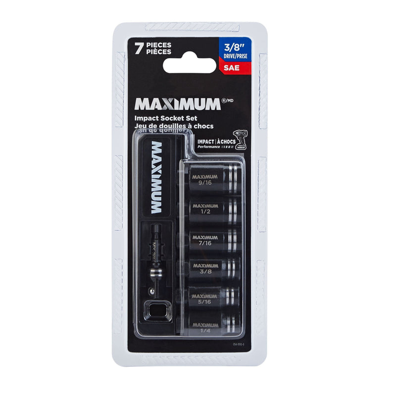 MAXIMUM Impact Driver Socket Set, SAE, 7-pc W3