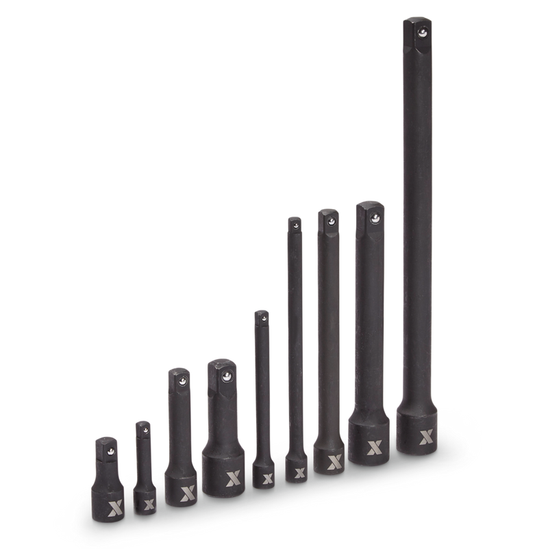 MAXIMUM Impact Extension Bar Set, 9-pc, SAE/Metric, CRMO G2