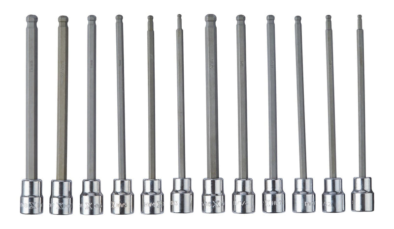 MAXIMUM Long-Arm Ball End Bit Socket Set, 3/8-in, 12-pc A6