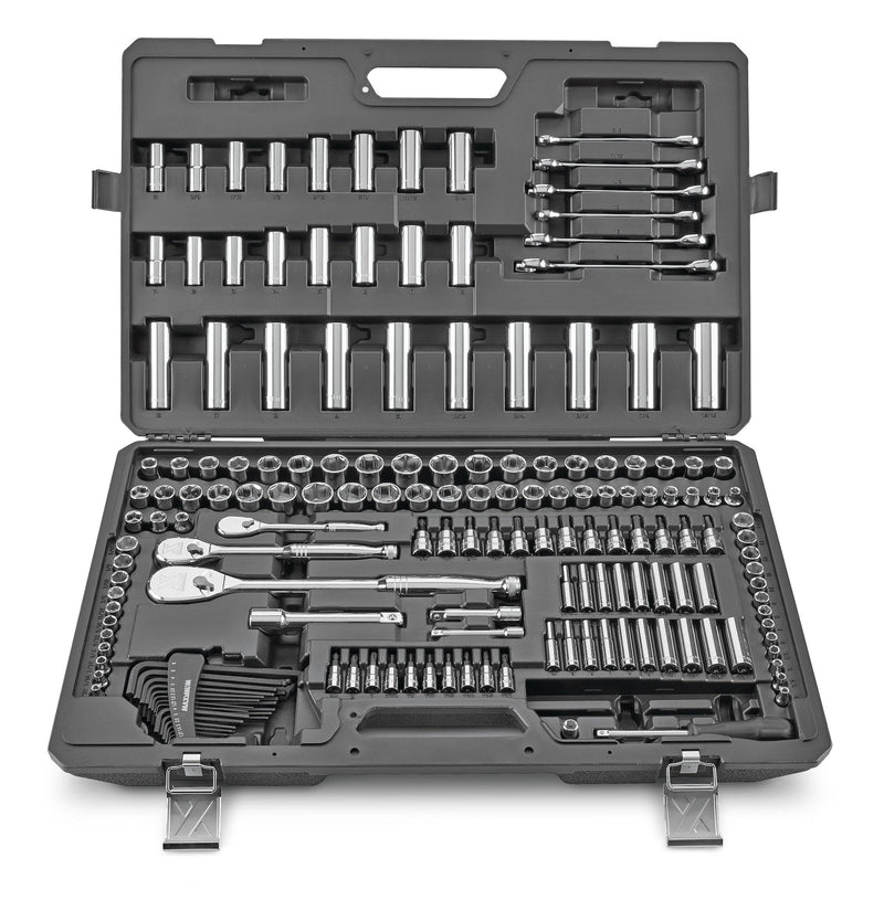 MAXIMUM Professional Grade Socket Set, 224-pc, CRV, Nickel-Chrome Plating D7
