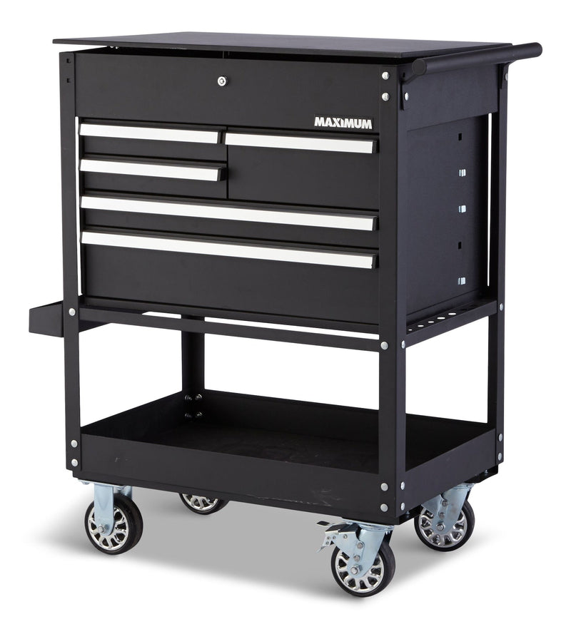 MAXIMUM Rolling Mechanics Tool Cart with 5 Drawers, Black, 30-in C2