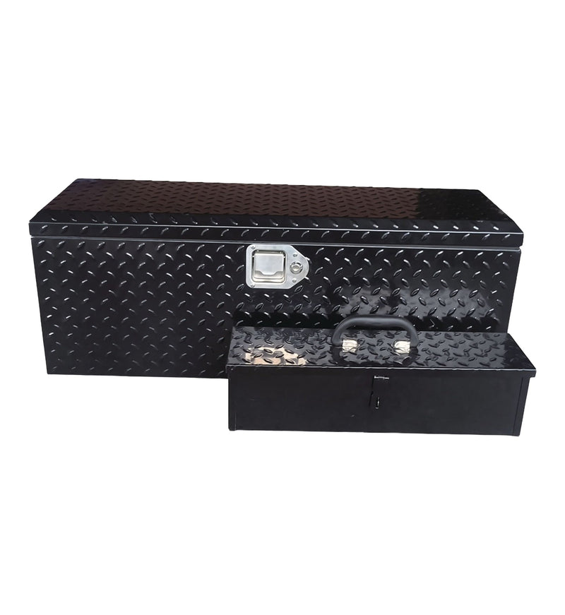 MAXIMUM Truck Chest Box with Portable Tool Box, Black, 35.5-in R6