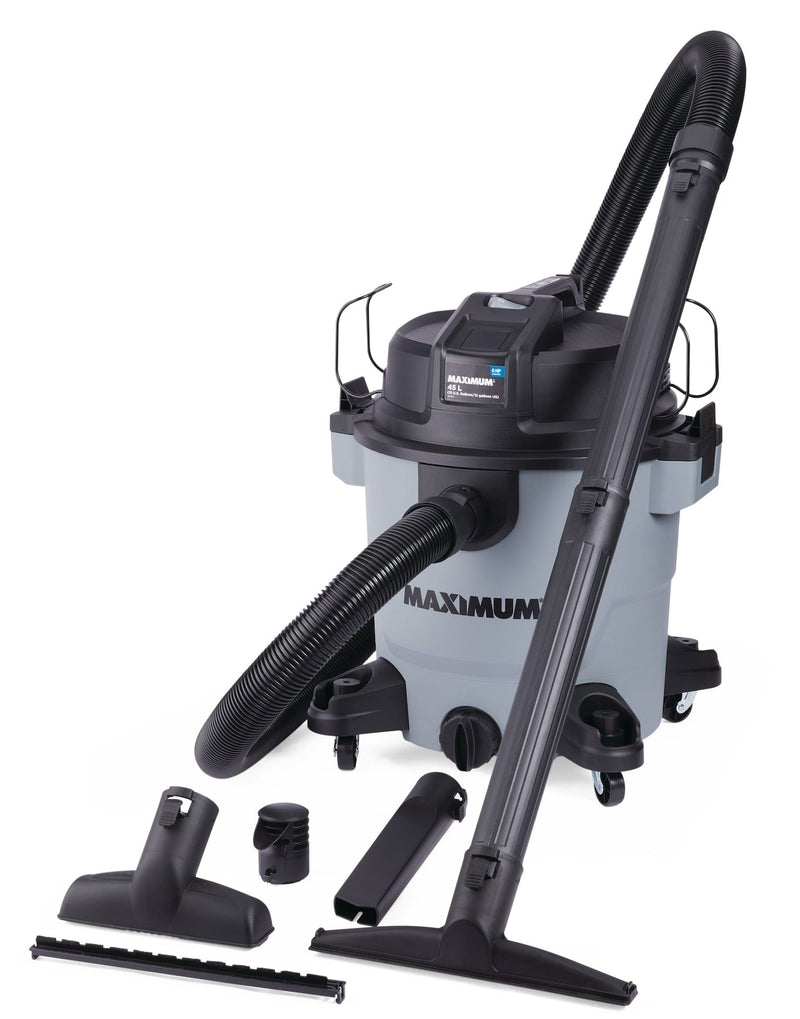 MAXIMUM VJH1211PF 6.0 Peak HP Portable Wet/Dry Shop Vacuum with Hose and Accessories, 45-L D0