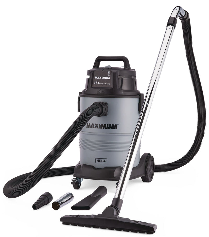 MAXIMUM VK811PH HEPA Certified Wet/Dry Shop Vacuum with Hose and Accessories, 30-L O1