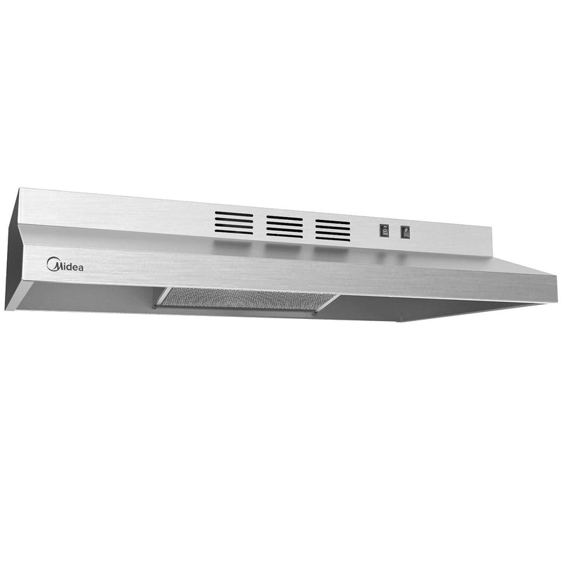 Midea Basic 200 CFM Under the Cabinet Kitchen Exhaust Fan Range Hood, Stainless Steel, 30-in I0