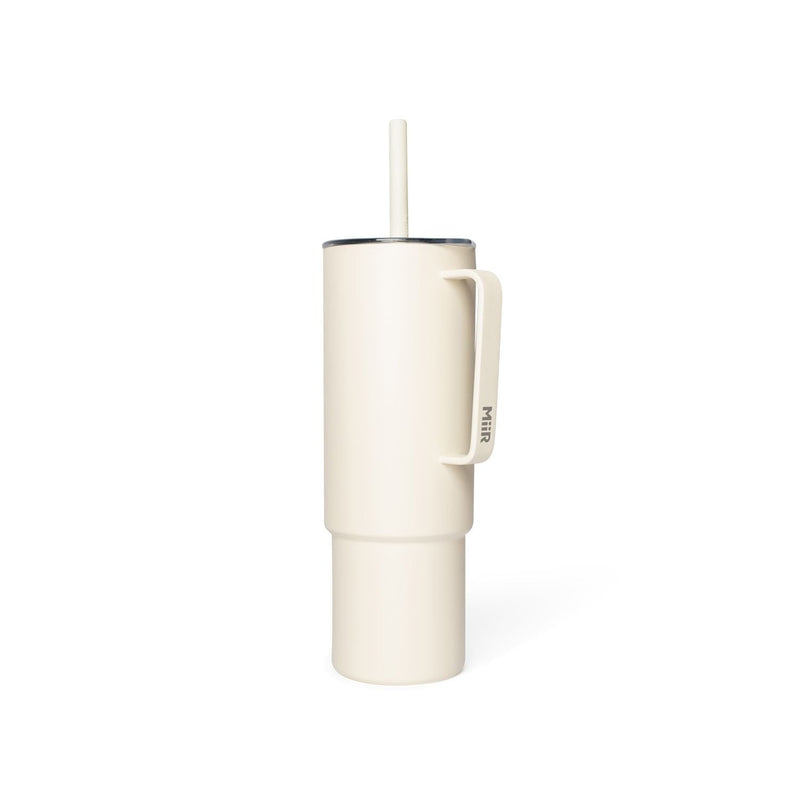 MiiR Stainless Steel Insulated All Day Straw Cup with Handle, Sandstone White, 32-oz P2