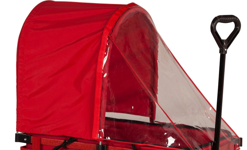 Millside Industries Weather Shield & Sun Canopy For Convertible Wagon Sleigh/Sled, Red/Clear M3