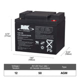 MK Battery 12-Volt 50 Ah SLA Battery
