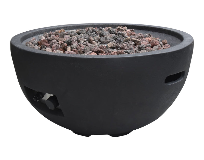 Modeno Jefferson Round Gas Fueled Outdoor Fire Bowl with PVC Cover, 40,000 BTUs, 13.7-in O2
