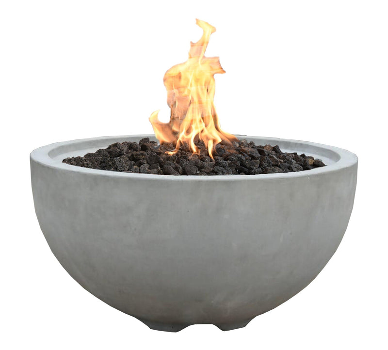 Modeno Nantucket Round Propane-Fueled Fire Bowl with Lava Rock & Canvas Cover, 40,000 BTUs, 14-in E8