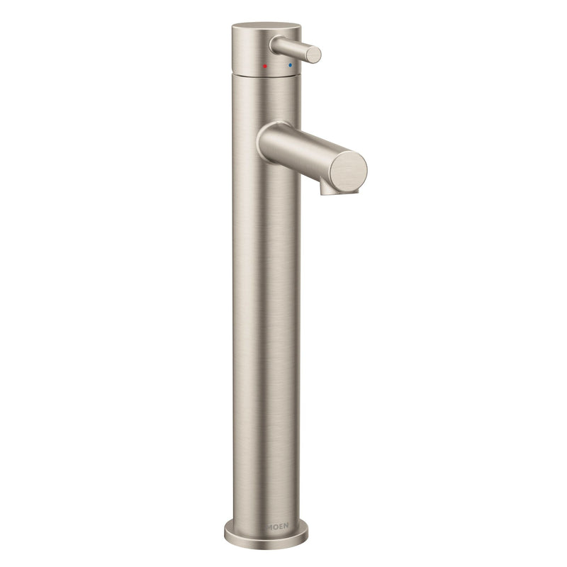 Moen Align Single Handle High Arc Single Hole Bathroom Sink Faucet, WaterSense Certified, Brushed Nickel F5
