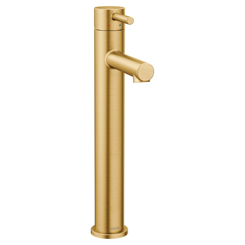 Moen Align Single Handle High Arc Vessel Single Hole Bathroom Sink Faucet, WaterSense Certified, Brushed Gold S4
