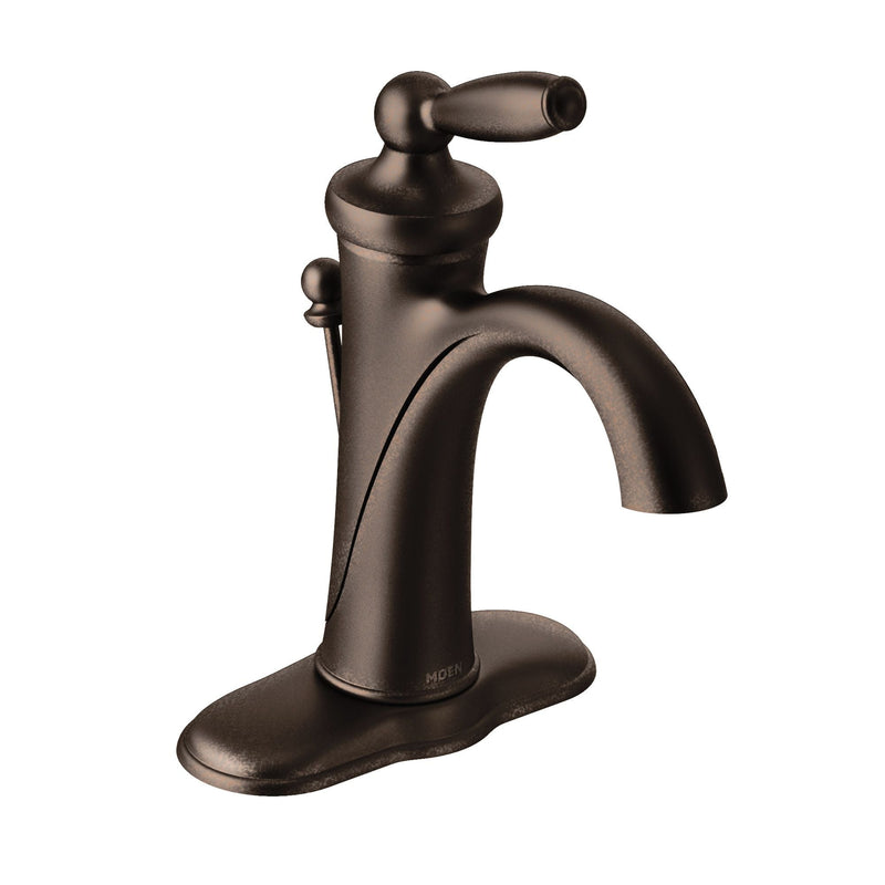 Moen Brantford Single Handle High Arc Single Hole Bathroom Sink Faucet, WaterSense Certified, Oil Rubbed Bronze V4