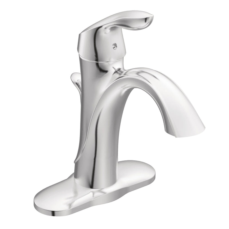 Moen Eva Single Handle High Arc Single Hole Bathroom Sink Faucet, WaterSense Certified, Chrome I3