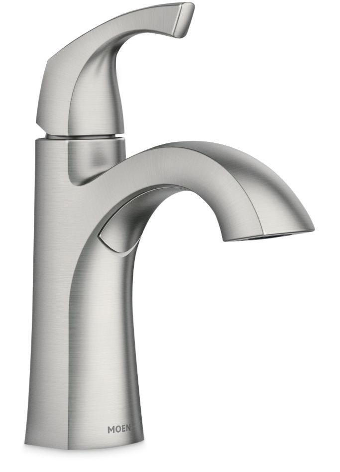 Moen Lindor Single Handle Bathroom Faucet, Spot Resist Brushed Nickel B8