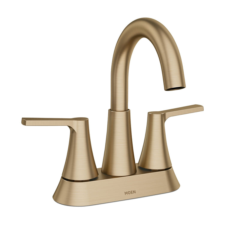 Moen Mikah Double Handle Bathroom Faucet, Bronzed Gold D4