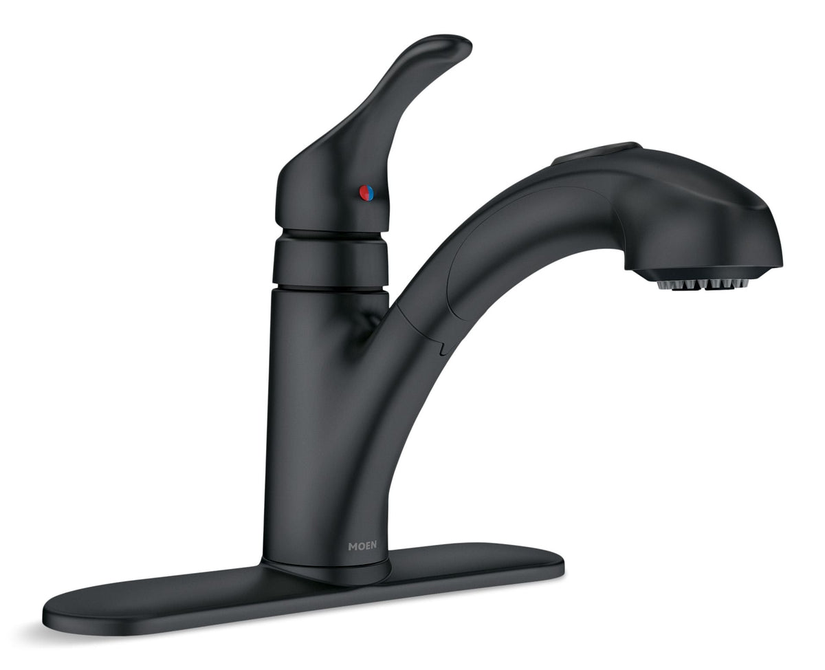 Moen Renzo Single-Handle Pull-Out Kitchen Faucet, Matte Black