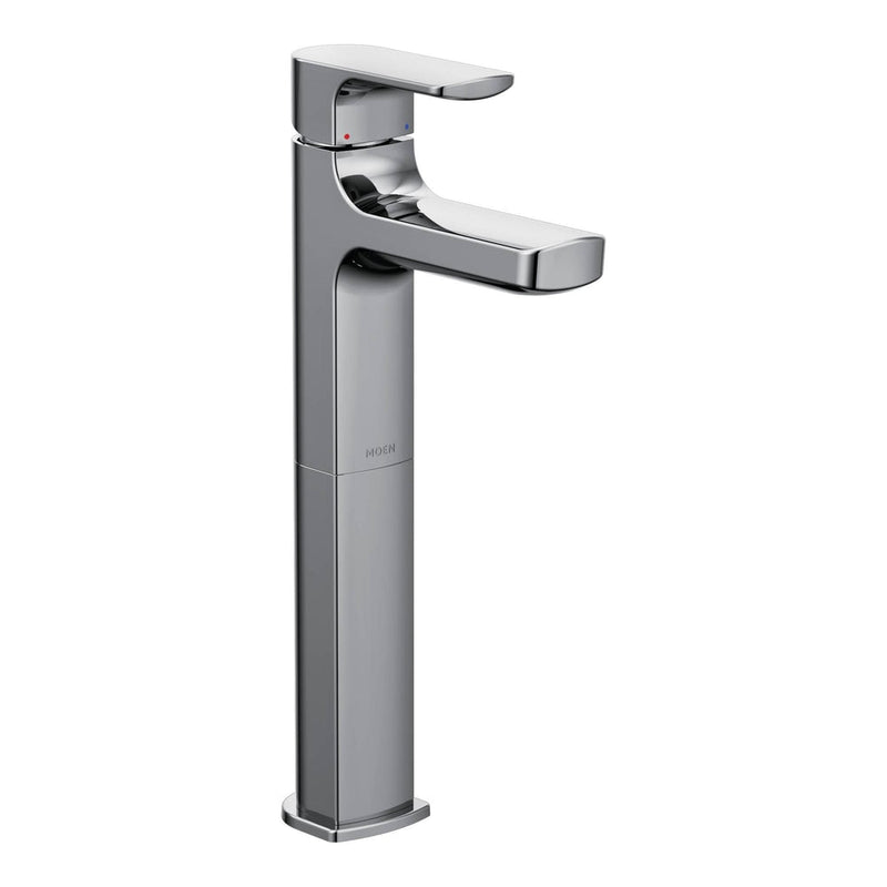 Moen Rizon Single Handle High Arc Vessel Single Hole Bathroom Sink Faucet, WaterSense Certified, Chrome K3