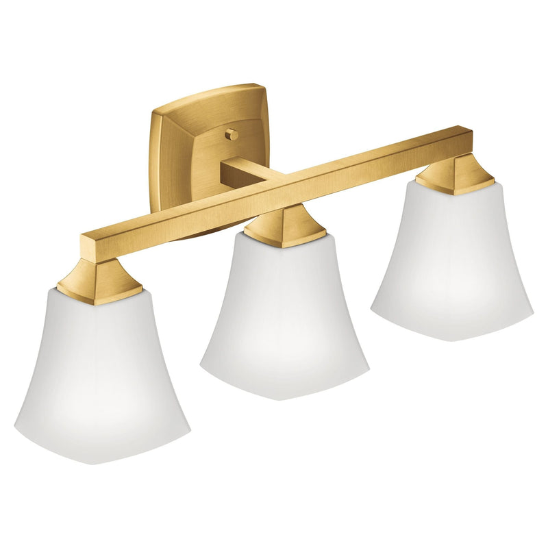 Moen Voss 3-Light Vanity Lighting Fixture, Brushed Gold I7