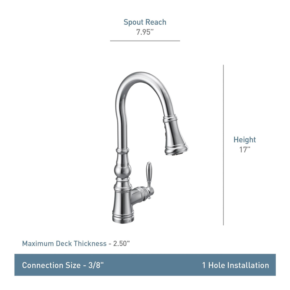 Moen Weymouth Single Handle High Arc Pull Down Sprayer Kitchen Faucet with Power Boost, Brushed Gold