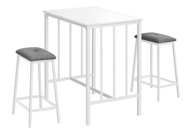 Monarch Specialties Contemporary Bistro Set, White, 3-pc R3