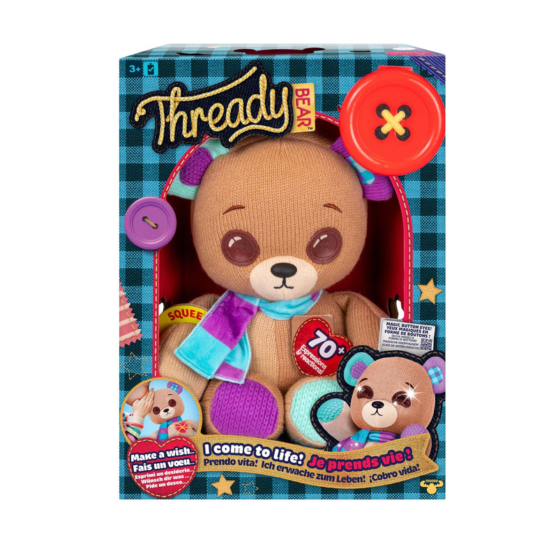 Moose Thready Bear Interactive Plush Teddy Bear, Ages 3+ R2