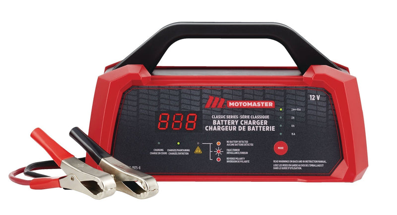 MotoMaster Classic Series Smart Battery Charger/Maintainer, Fully Automatic, 15/8/2-Amp, 12V R3