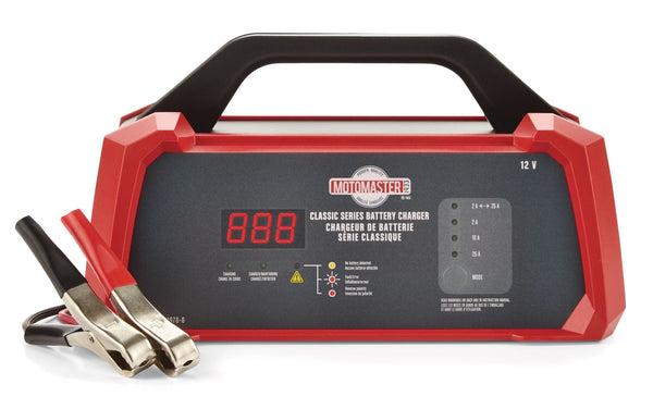MotoMaster Classic Series Smart Battery Charger/Maintainer, Fully Automatic, 25/10/2-Amp, 12V S0
