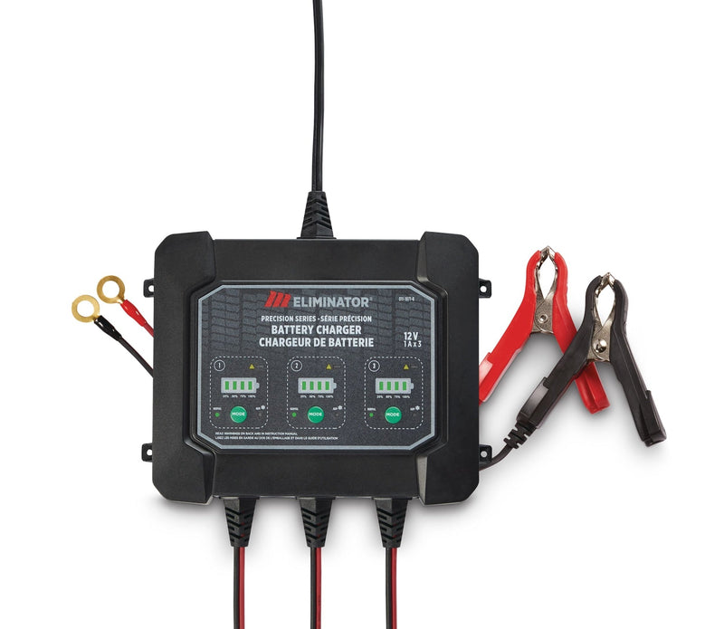 MotoMaster Eliminator Precision Series 3-Bank Smart Battery Charger/Maintainer, 3X1-Amp, 12V U0