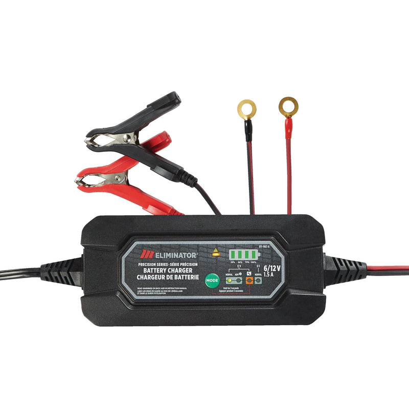 MotoMaster Eliminator Precision Series Smart Battery Charger/Maintainer, Fully Automatic, 1.5-Amp, 6V/12V E6