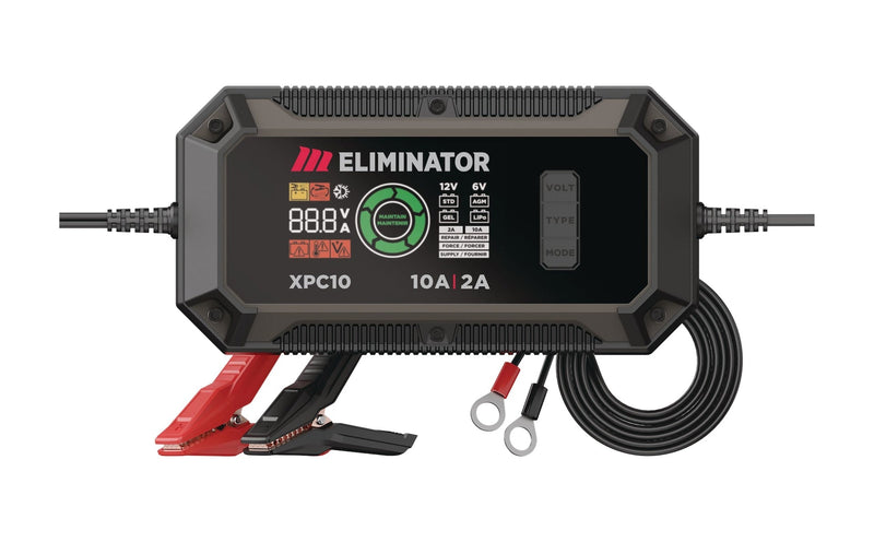 MotoMaster Eliminator Precision Series XPC10 Smart Battery Charger/Maintainer/Desulphator, 10/2-Amp, 6V/12V D0