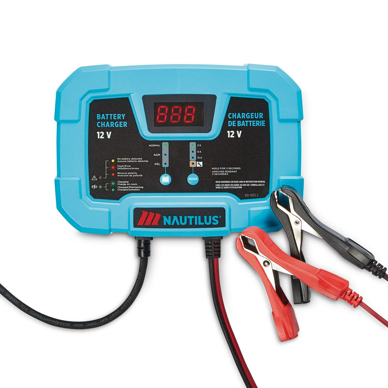 MotoMaster Nautilus Smart Battery Charger/Maintainer, 15/8/2-Amp, 12V G0