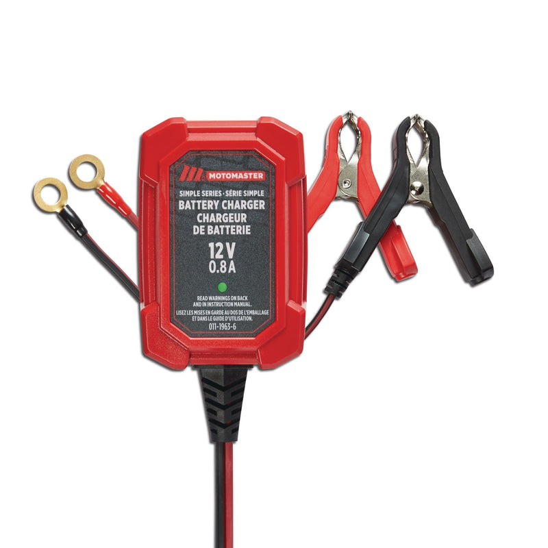 MotoMaster Simple Series Smart Battery Charger/Maintainer, Fully Automatic, 0.8-Amp, 12V I7