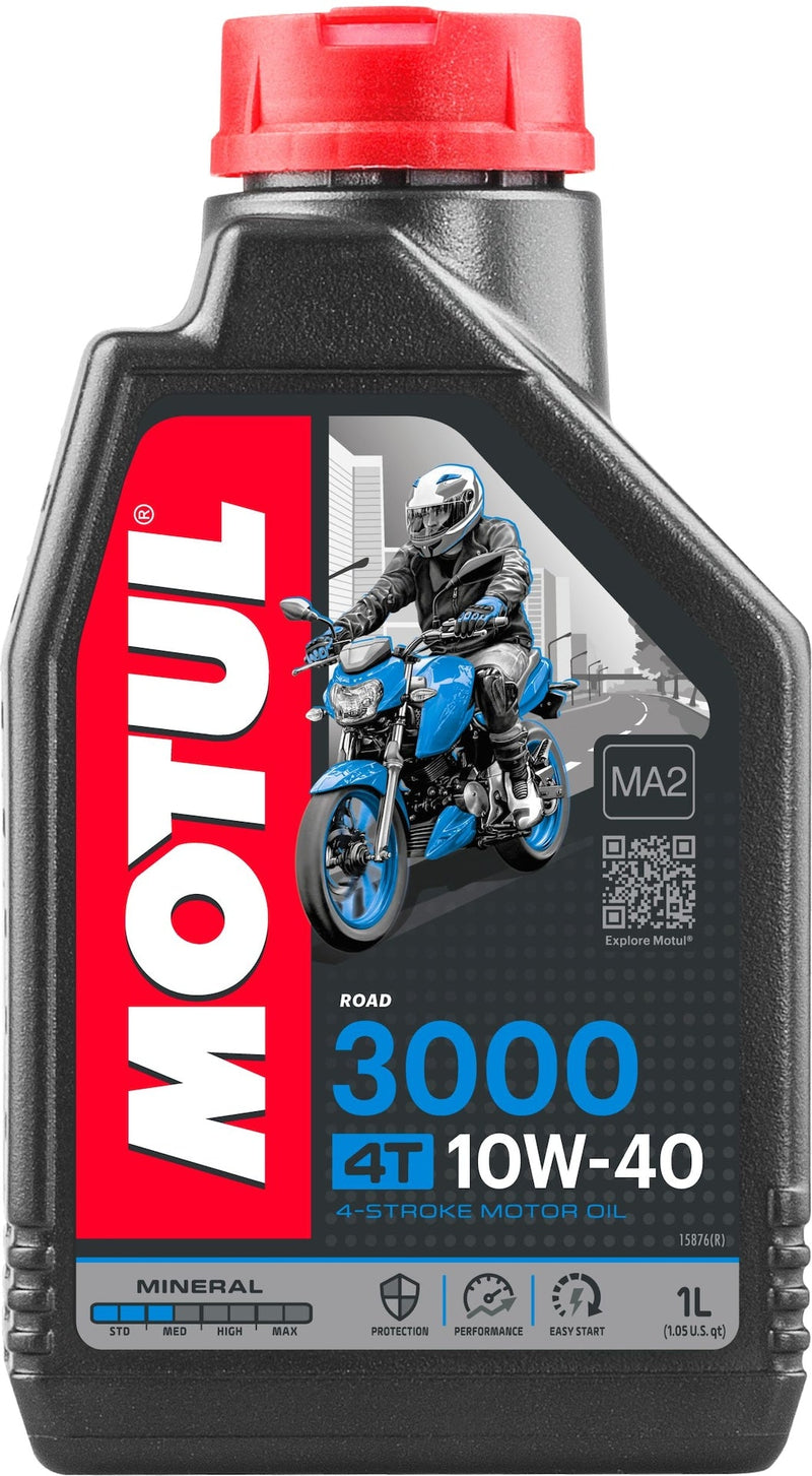Motul 3000 4-Stroke 10W40 Mineral Motor Oil, 1-L N6
