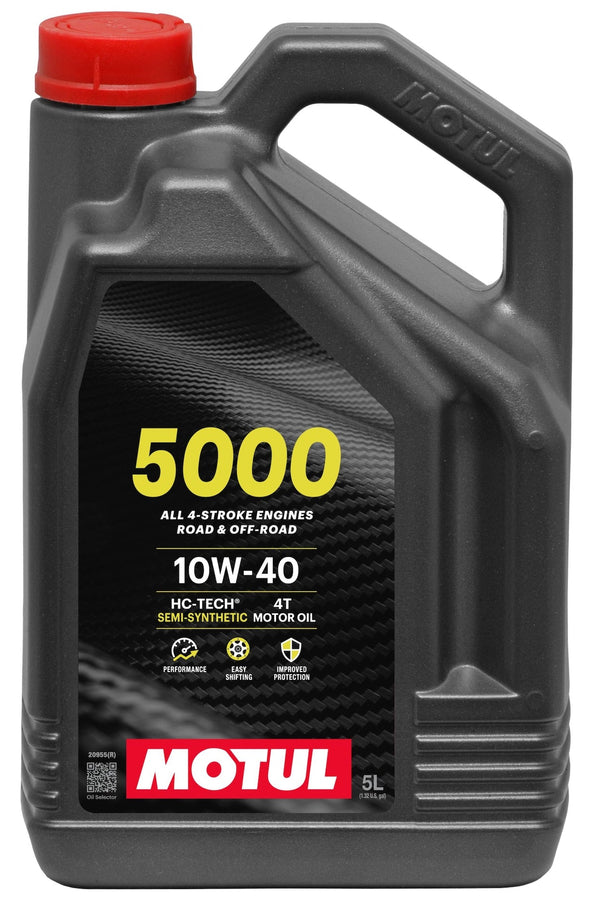 Motul 5000 4-Stroke Semi-Synthetic 10W40 Motor Oil, 5-L M1