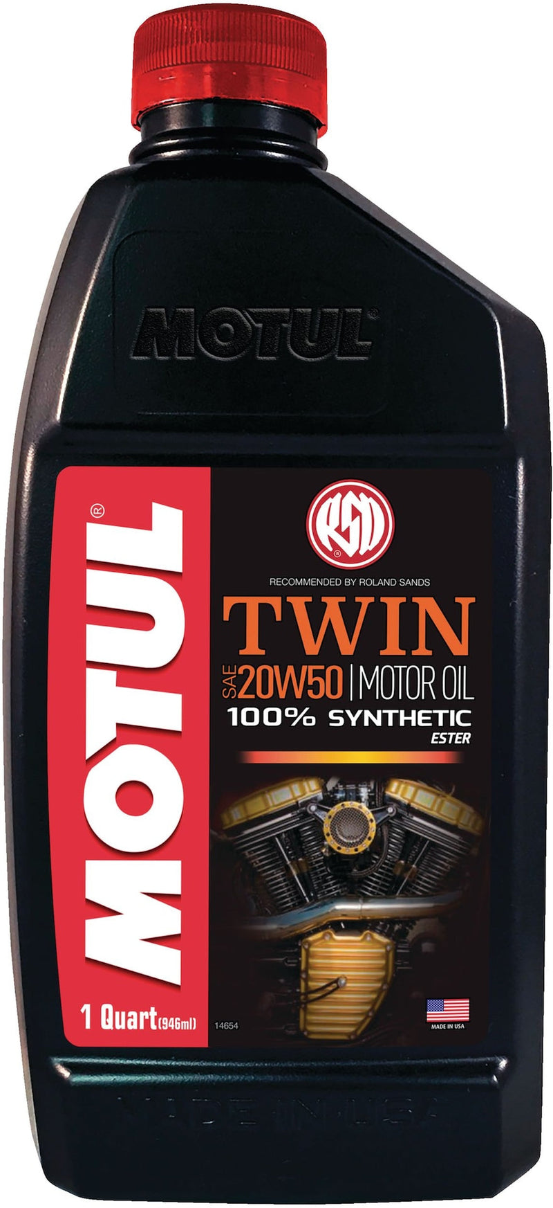 Motul Twin Synthetic Motorcycle Motor Oil 20W50, 946-mL J8