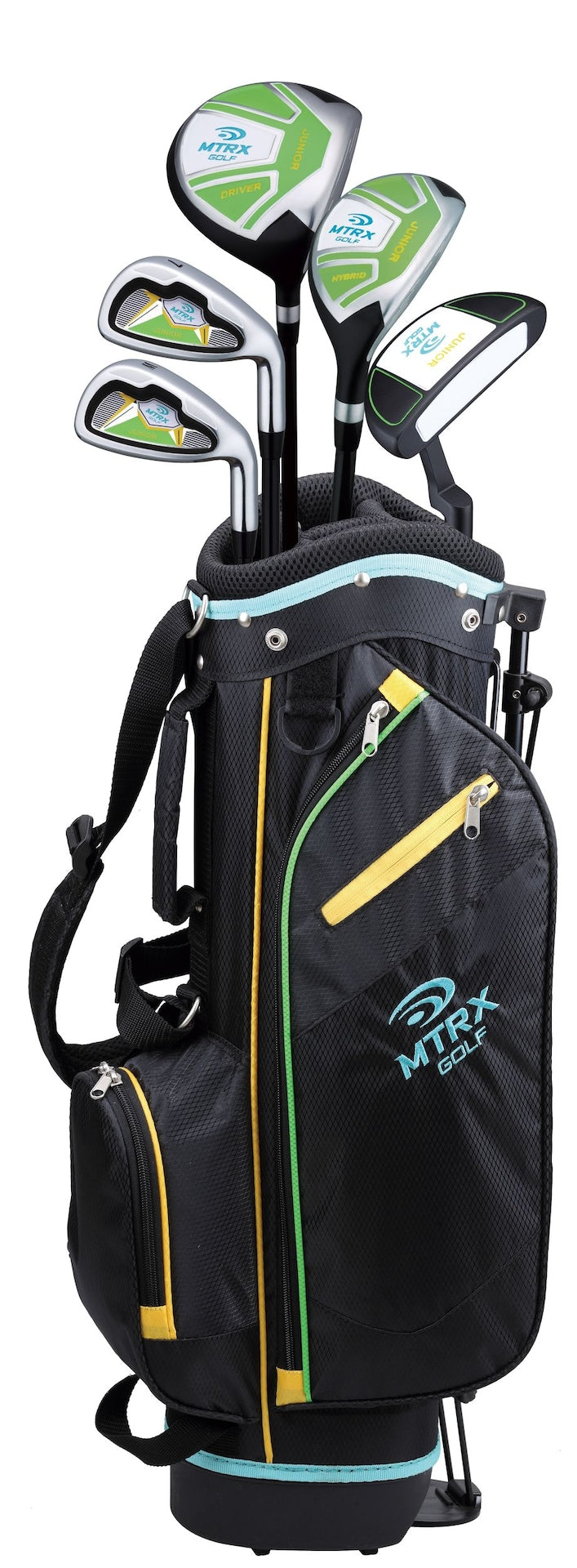 MTRX Junior Kids' Golf Club Set with Gold Stand Bag, Ages 5-8 O2