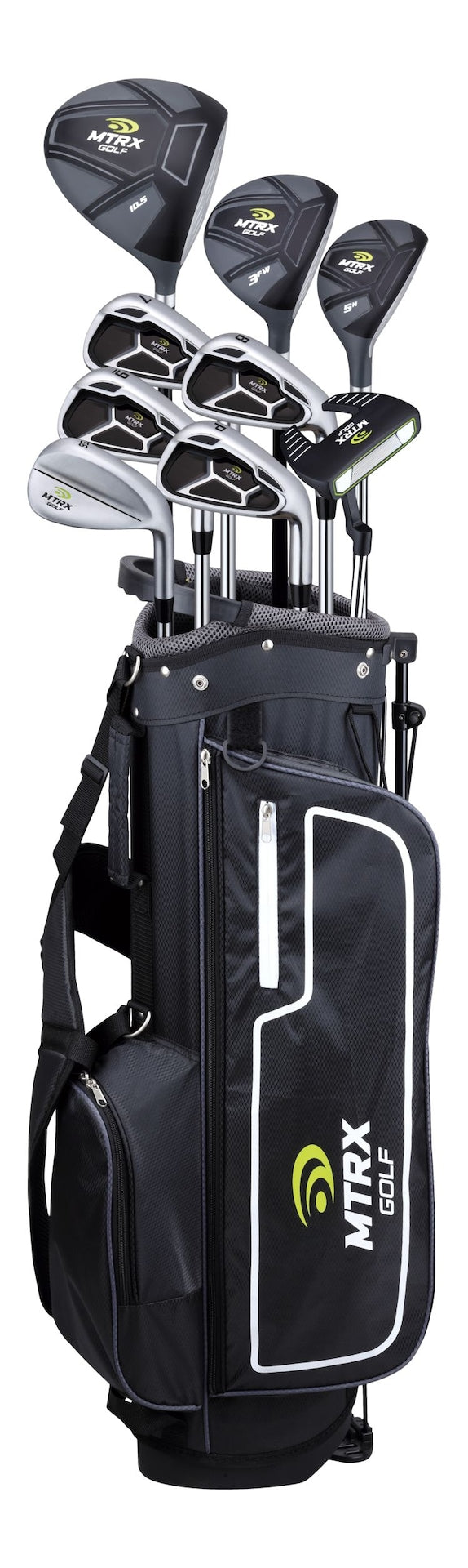 MTRX Men's Complete Golf Club Set with Golf Stand Bag, Black A5