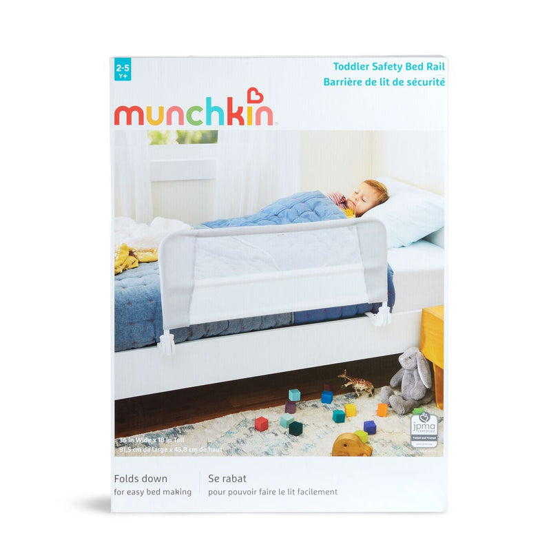 Munchkin Toddler Safety Bed Rail, No Assembly Needed, White L9