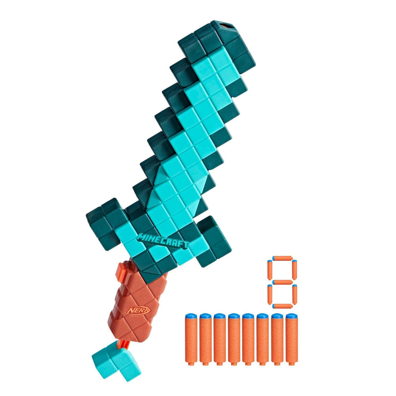 NERF Minecraft Diamond Sword Dart Blaster with 8 N1 Darts I3