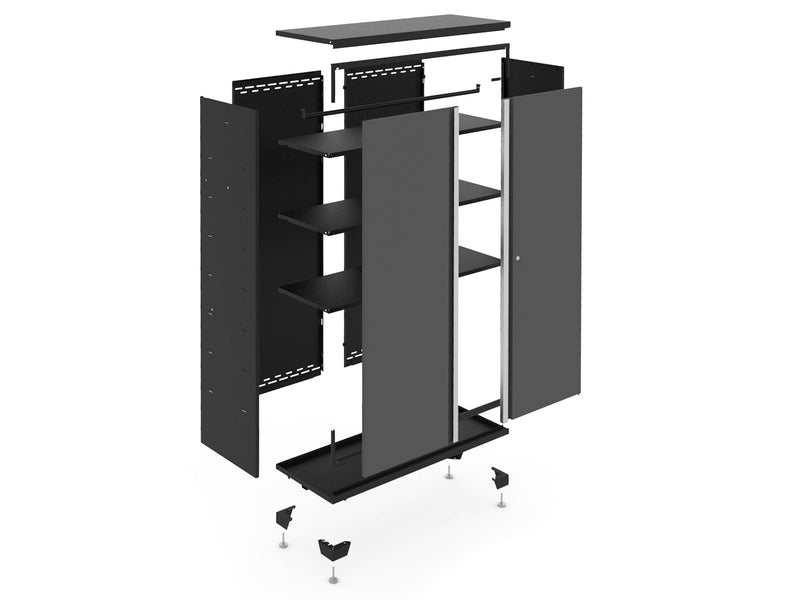 NewAge Bold Series 24-Gauge Steel RTA Storage Locker with 3 Shelves, Black/Grey, 30-in A6