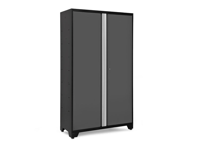 NewAge Bold Series Lockable 24-Gauge Steel RTA Storage Locker with 3 Shelves, Grey/Black, 48-in Q6