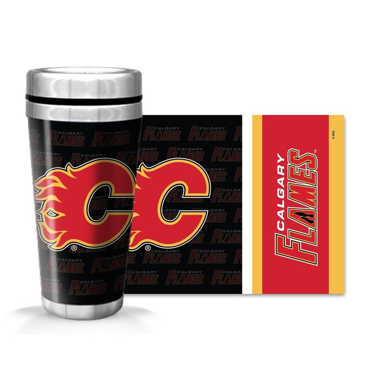 NHL Calgary Flames Full Wrap Wallpaper Travel Mug, 14-oz B0