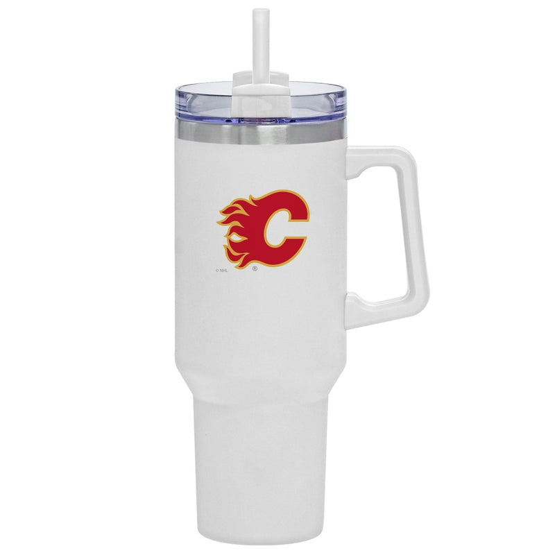 NHL Calgary Flames Travel Mug with Straw and Handle, 40-oz Q3