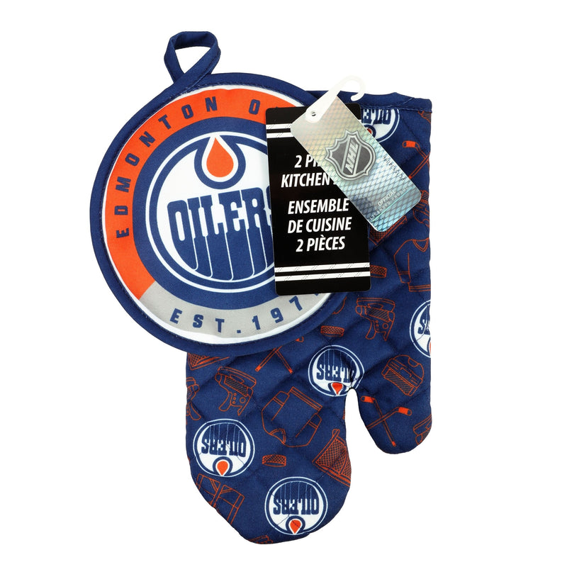NHL Edmonton Oilers Kitchen Oven Mitt Pot Holder Set, 2-pc C5