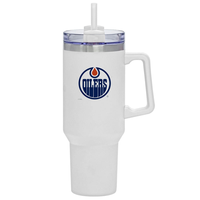 NHL Edmonton Oilers Travel Mug with Straw and Handle, 40-oz Z8