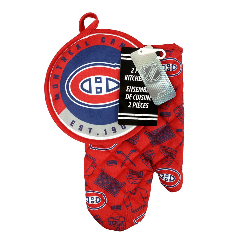 NHL Montreal Canadiens Kitchen Oven Mitt Pot Holder Set, 2-pc O2