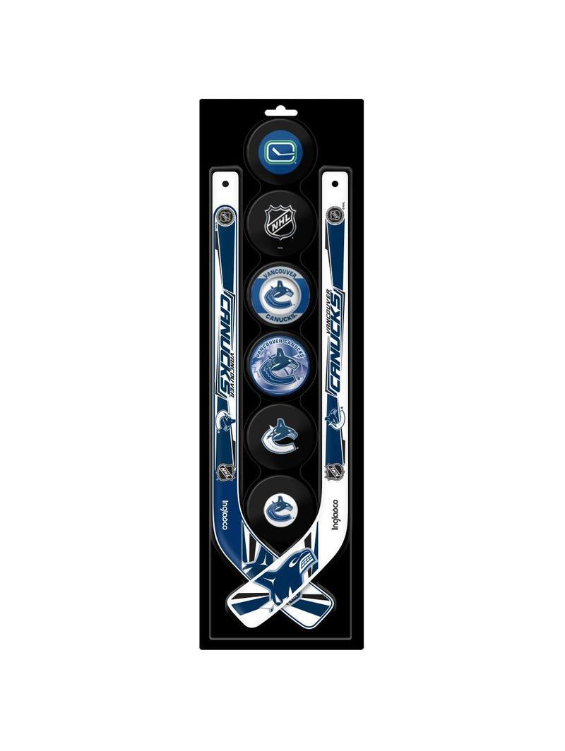 NHL Vancouver Canucks Mini Hockey Pucks & Sticks Set, 8-pc X4